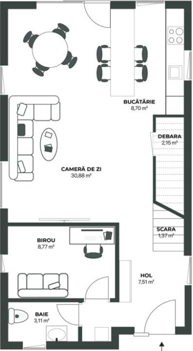 Casă individuală P+E, proiect nou, în Popești Vale – la intrare – fotografia 3 din 3