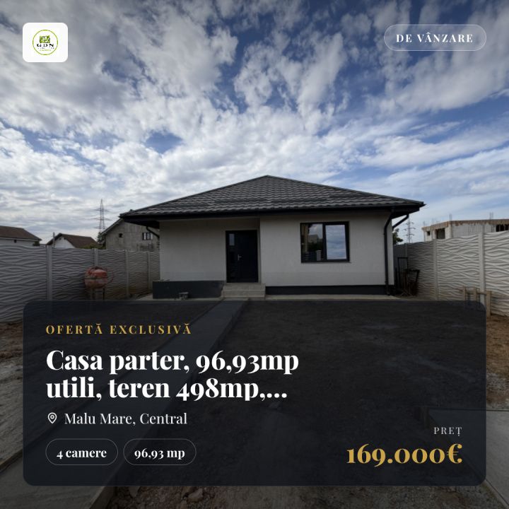 Casa parter, 96,93mp utili, teren 498mp, Preajba , zona Capsunarie – fotografia 1 din 14