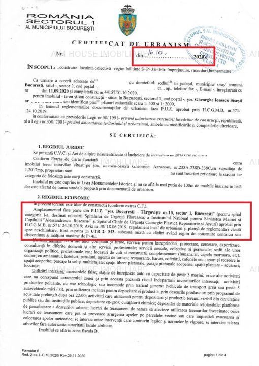 Sos. Ghe. Ionescu Sisesti Teren 1.419mp-D=41m/Ad=35m-Zona M3-Urbanism Construire – fotografia 3 din 4