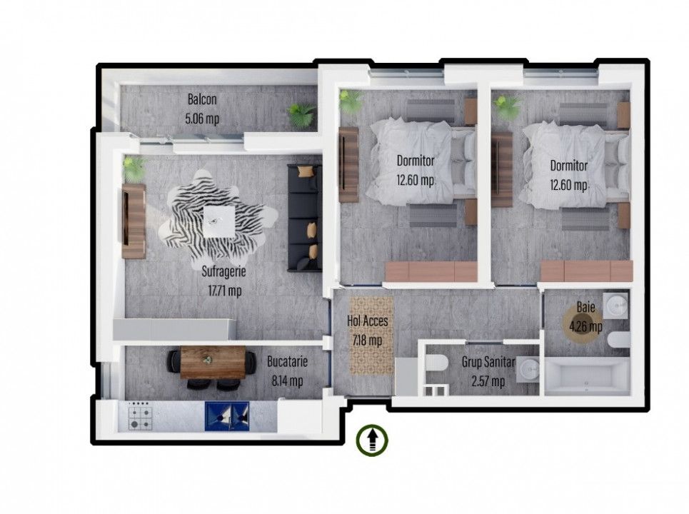 Apartament 3 camere decomandat - Militari Residence – fotografia 1 din 4