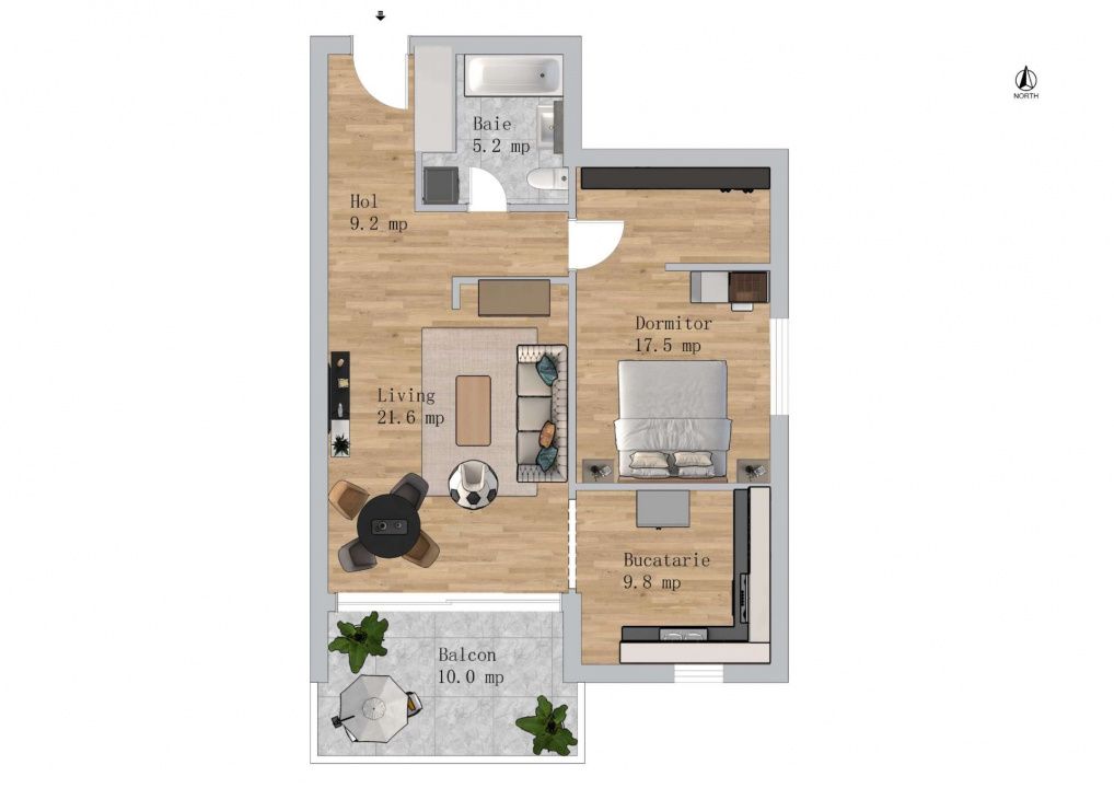 Apartament Spatios de 2 Camere - 74mp | Nou - Finalizat | Green Garden – fotografia 3 din 16