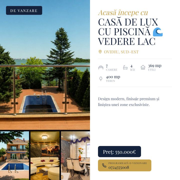 Casă de lux cu piscină 🌊 vedere Lac Siutghiol | Ovidiu – fotografia 1 din 32