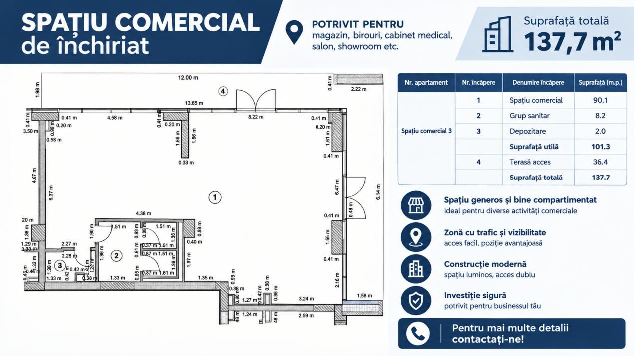 Spatiu comercial + Terasa | Proiect CORESI | Cafenea-Magazin-Showroom-Cabinet – fotografia 11 din 11