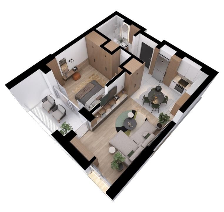 Apartament 2 camere, finisat, 49mp + balcon, bloc nou, zona BMW, Florești – fotografia 8 din 16
