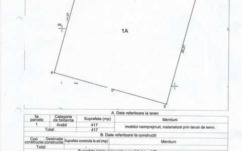 Teren intravilan de vânzare în Costinești – 417 mp, deschidere 20 ml