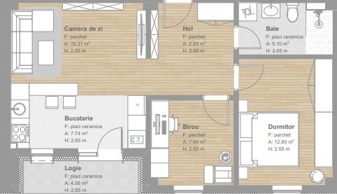 Apartamente finisate 3 camere, Floresti – fotografia 4 din 8