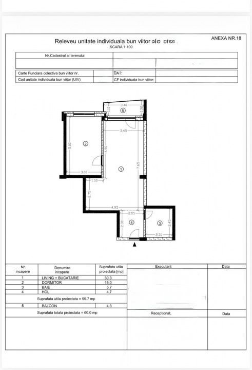 Apartament 2 camere | Tomis Plus | 60 mp utili | Balcon | Etaj 3 – fotografia 7 din 7