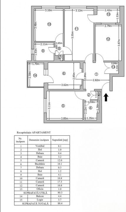 Apartament 4 camere, 88 mp | Zona Mărgeanului – fotografia 9 din 9