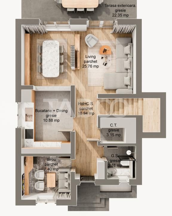 Casa 5 camere 3 bai  curte libera 262 mp terasa 22 mp Sura Mare Sibiu – fotografia 7 din 13