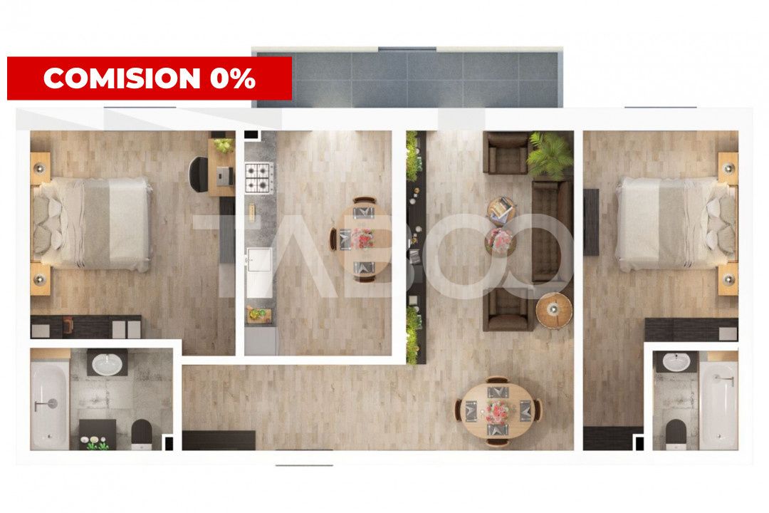 Apartament 3 camere 2 bai  balcon loc de parcare Doamna Stanca Sibiu – fotografia 3 din 13