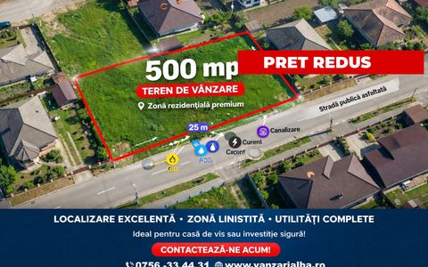 Teren intravilan construibil de vânzare Micești 500mp, utilitati, strada publica
