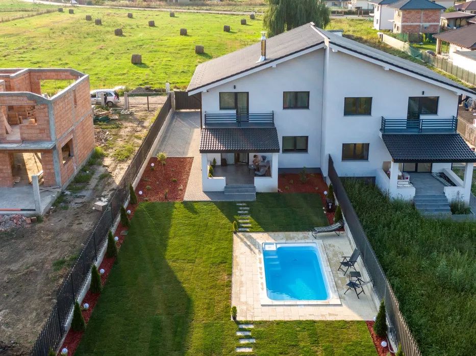 Casă cuplată semifinisată Jucu de Mijloc | 128 mp utili | Teren 630 mp – fotografia 3 din 11