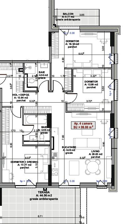 Apartament 4 Camere, 2 băi, 99,8 mp + Terase 50,4 mp | Elite City – fotografia 4 din 4